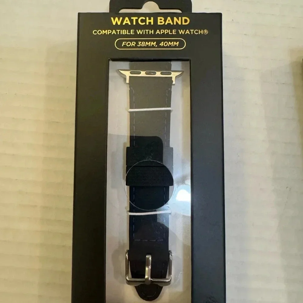 Interchangeable Black and Blue Textured Silicone Watch Band (FMDBA045) 38/40mm